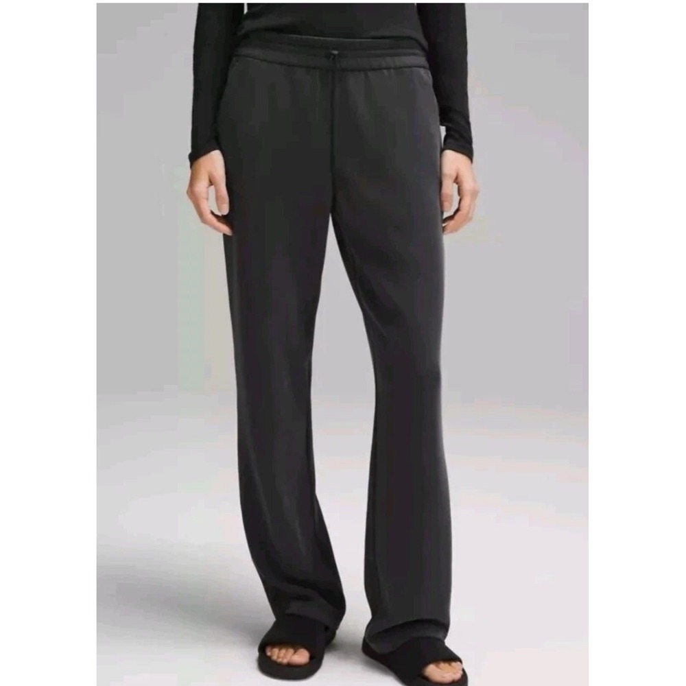 Lululemon Softstreme High-Rise Pants Women 4 Dark Gray Excellent Wide Leg Sweat
